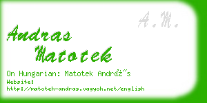 andras matotek business card